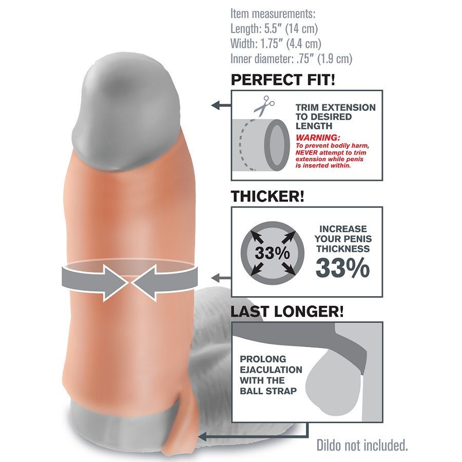 Real feel extension de pene m - Pipedream - Fundas para el pene (2)