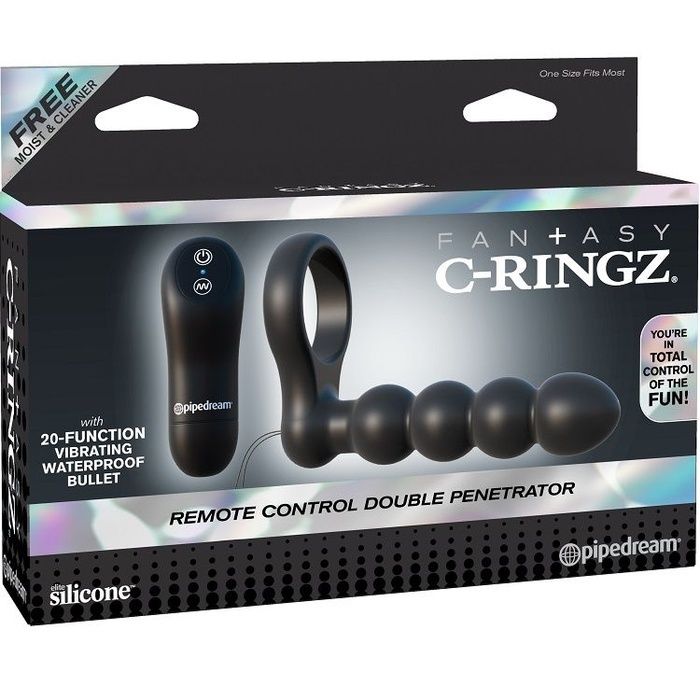 Pipedream Fantasy c-ringz remote control double penetrator de Pipedream, marca premium C-ringz anillo control remoto doble penetración