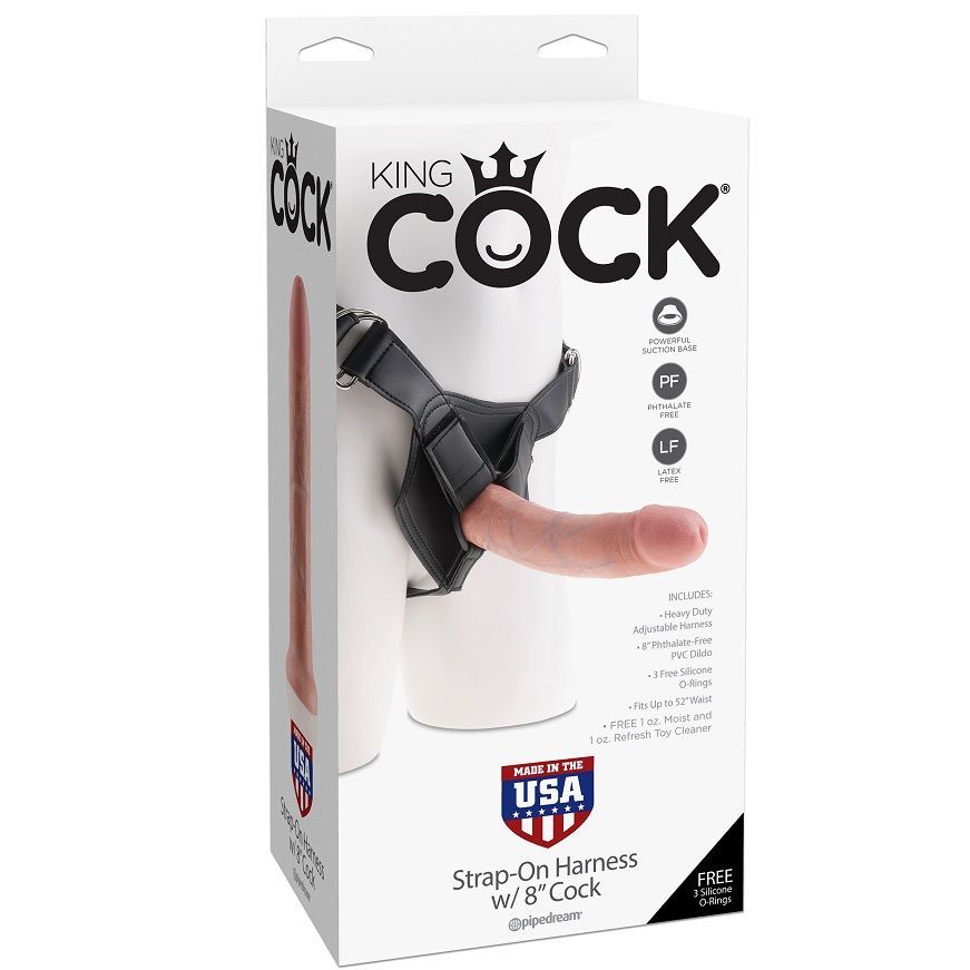 Arnes con pene realistico 20.3 cm - KingCock - Arneses con pene o dildo Strap-On (2)