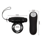 Baile Control Remote Black 20V Ring - Baile - Anillo vibrador para el pene (con y sin vibración) (3)