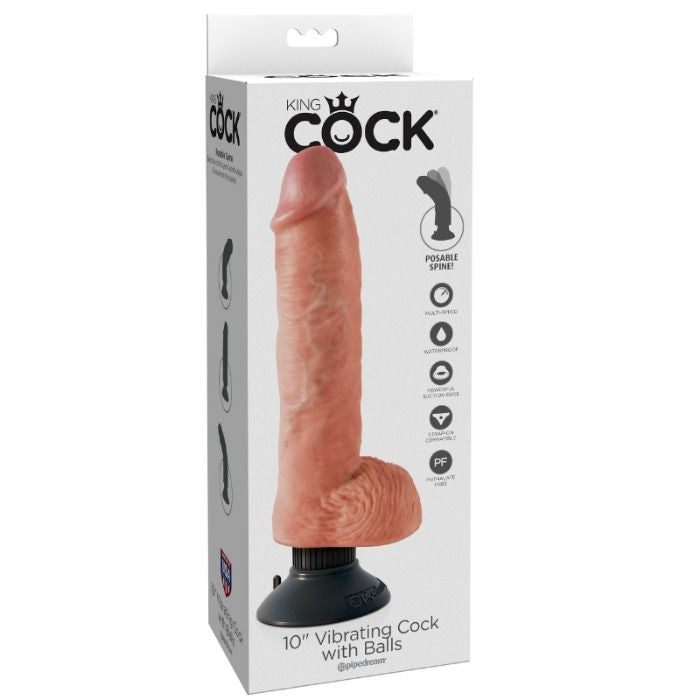 KC 10 - 25cm | testículos, con ventosa y moldeable - KingCock - Vibradores (3)