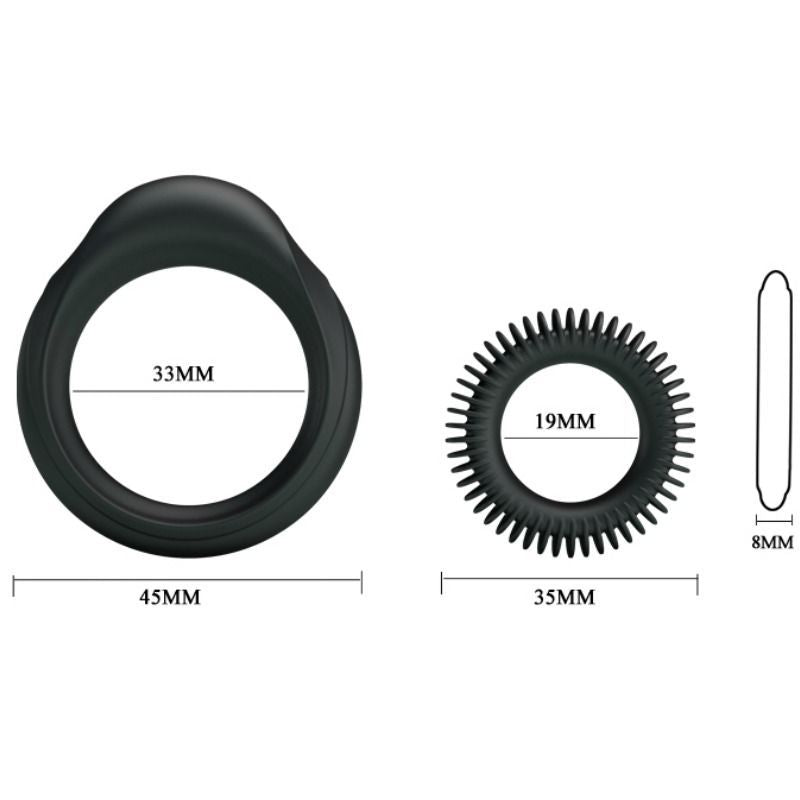 Kit 2 silicona manhood - BaileforHim - Anillo vibrador para el pene (con y sin vibración) (5)