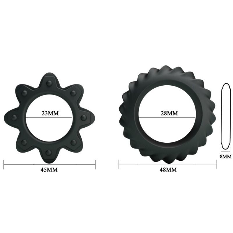 Kit 2 anillos ring flowering - BaileforHim - Anillo vibrador para el pene (con y sin vibración) (5)