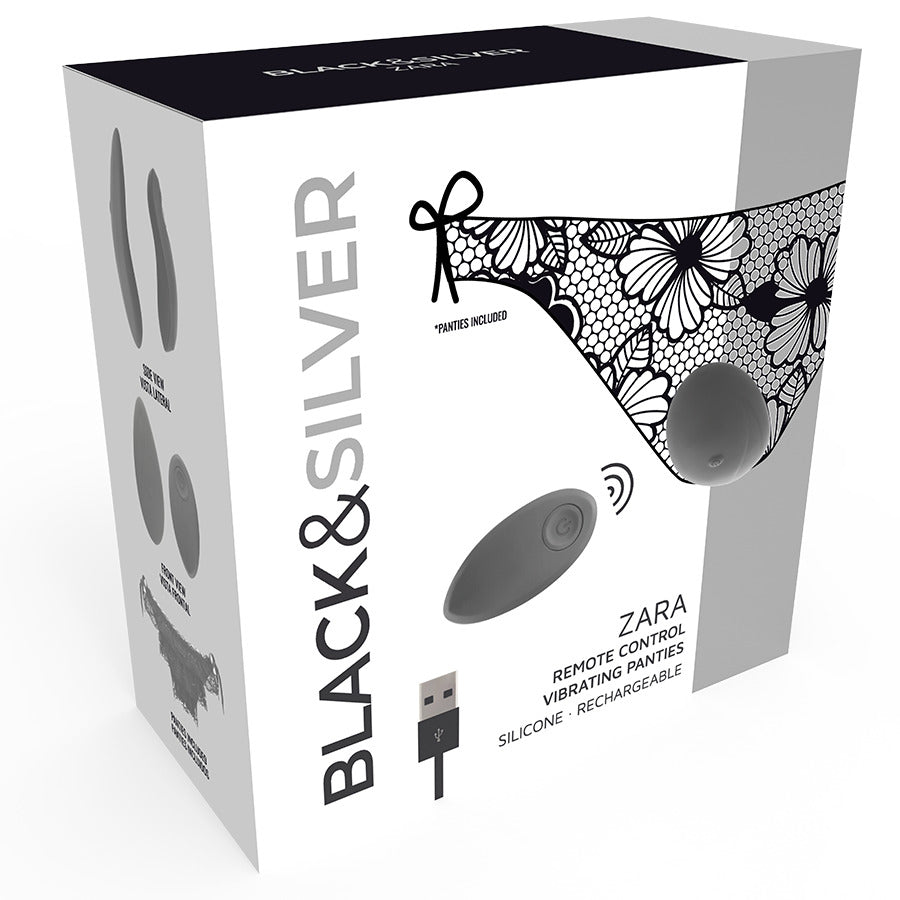 Zara con mando y panty - Black Silver - Vibradores (5)