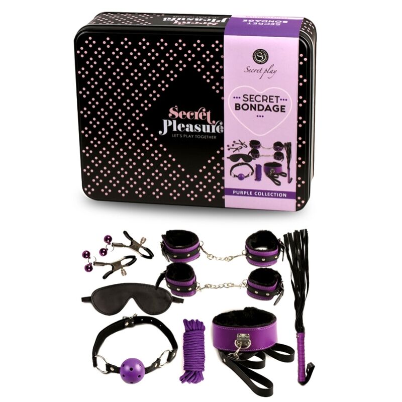 Set 8 piezas morado fetish - Secret Play - Kits para BDSM