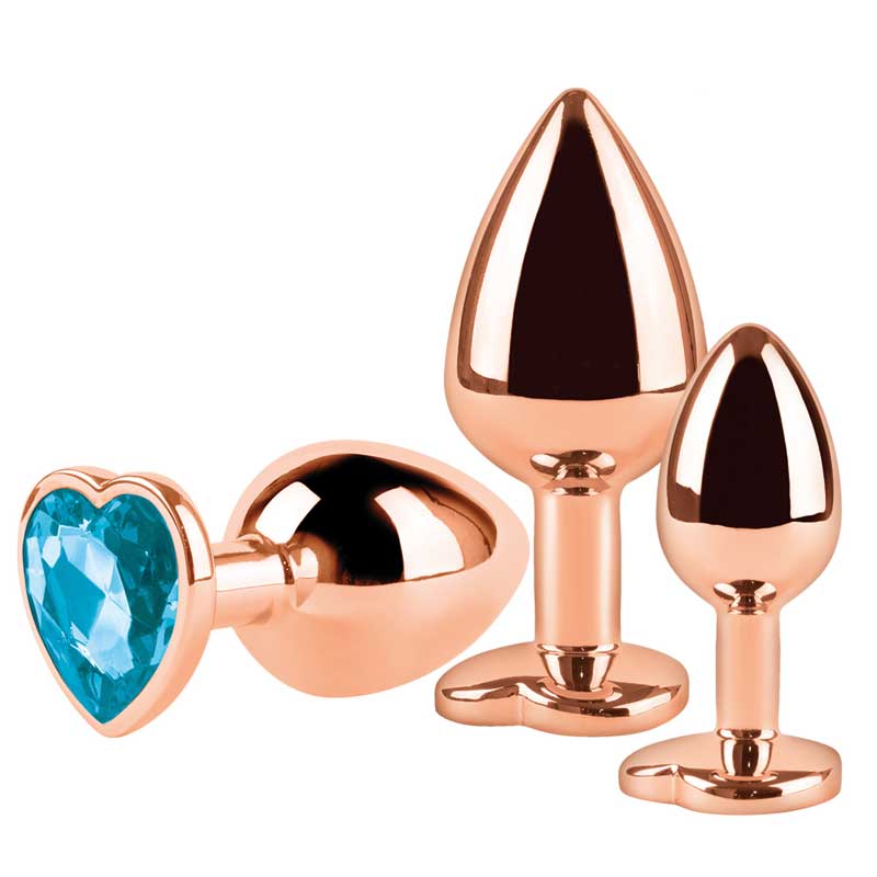 Kit 3 Plugs Metal Ina Azul - S Pleasures - Plugs anales