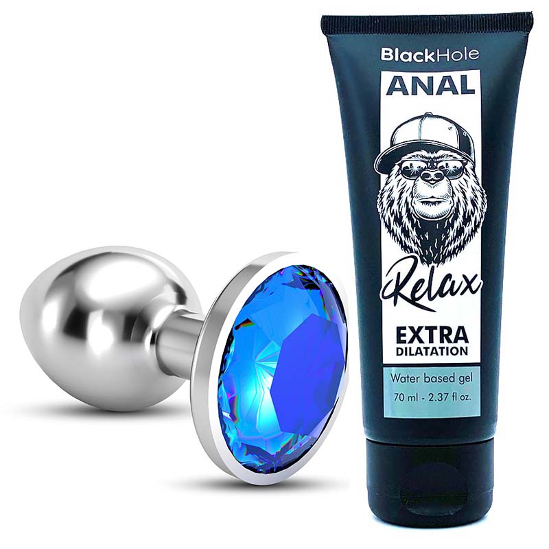 Joya M Azul + Lubricante - WhitePleasures - Joyas Anales