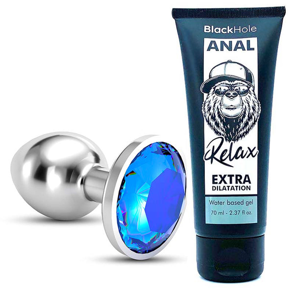 Joya M Azul + Lubricante - WhitePleasures - Joyas Anales