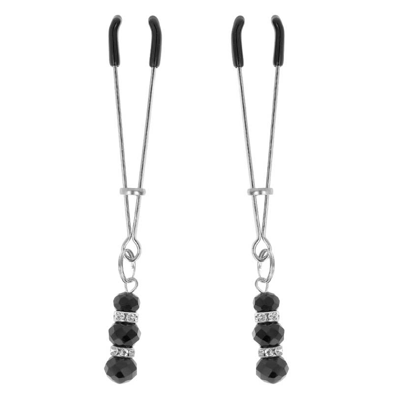 Pinzas Pezones Finas con Decoración Triple Bola - Kink - Kits para BDSM