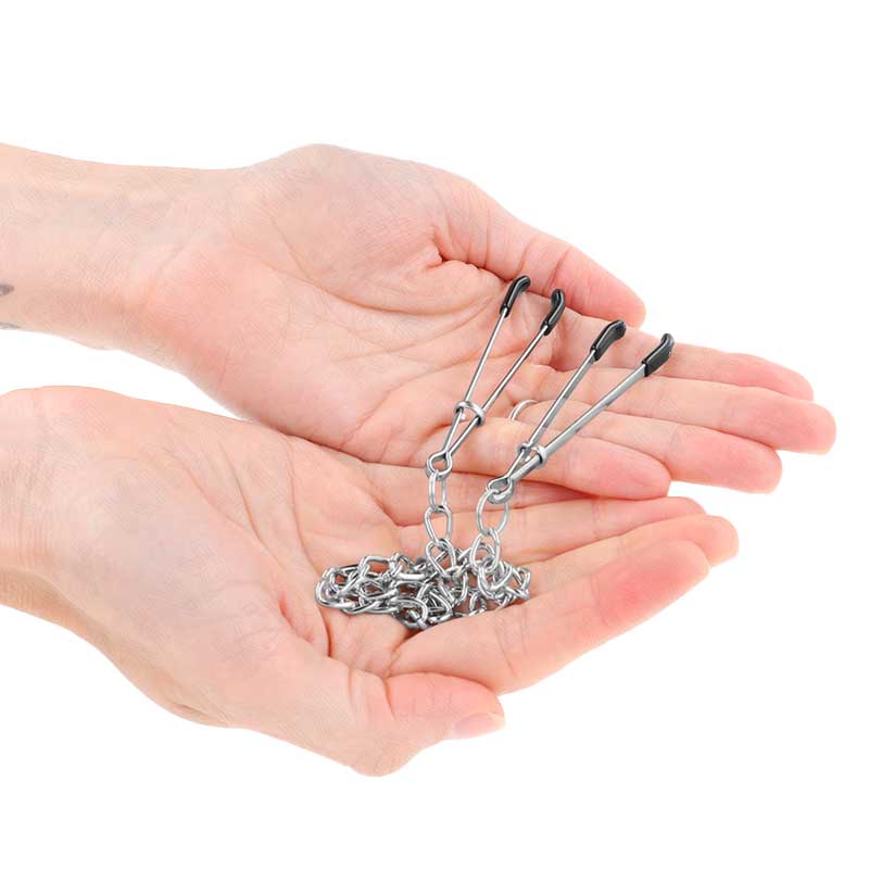 Pinzas Pezones Fina con Cadena 30 cm - Kink - Kits para BDSM (3)