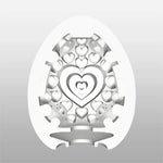 Tenga Huevo masturbador masculino con un relieve interior en forma de corazones. Modelo de forma transparente. Tenga Egg Lover