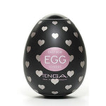Tenga Huevo masturbador masculino con un relieve interior en forma de corazones. Modelo de forma transparente. Tenga Egg Lover
