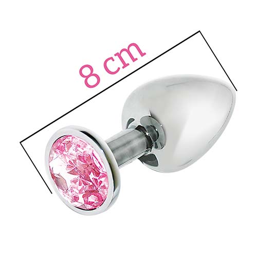 Plug Metalico M con brillo Plata 8 cm - WhitePleasures - Plugs anales (2)