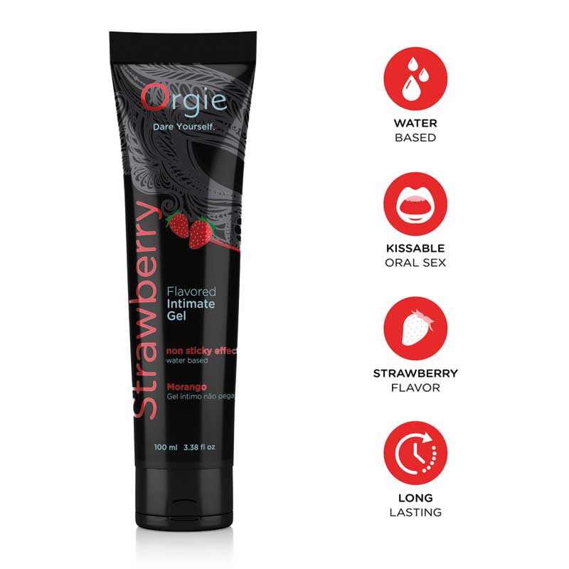 Lubricante con sabor fresa 100 ml - Orgie - Lubricantes sexuales
