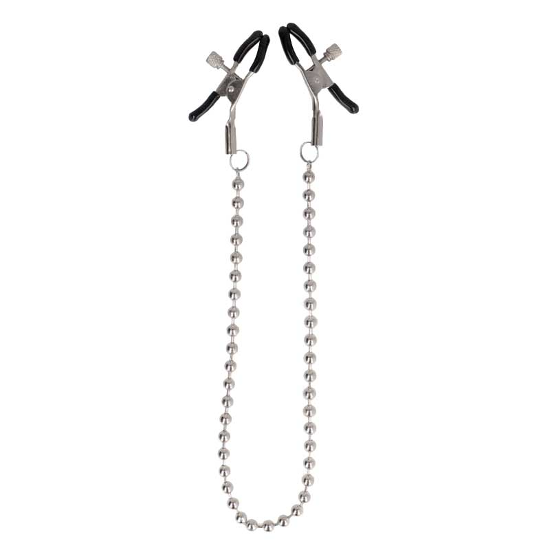 Pinzas Pezones con Cadena de Bolas 30 cm - Kink - Kits para BDSM