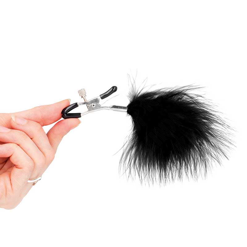 Pinzas Pezones Pluma Negra - Kink - Kits para BDSM (3)