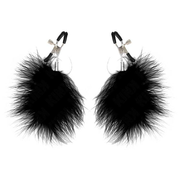 Pinzas Pezones Pluma Negra - Kink - Kits para BDSM