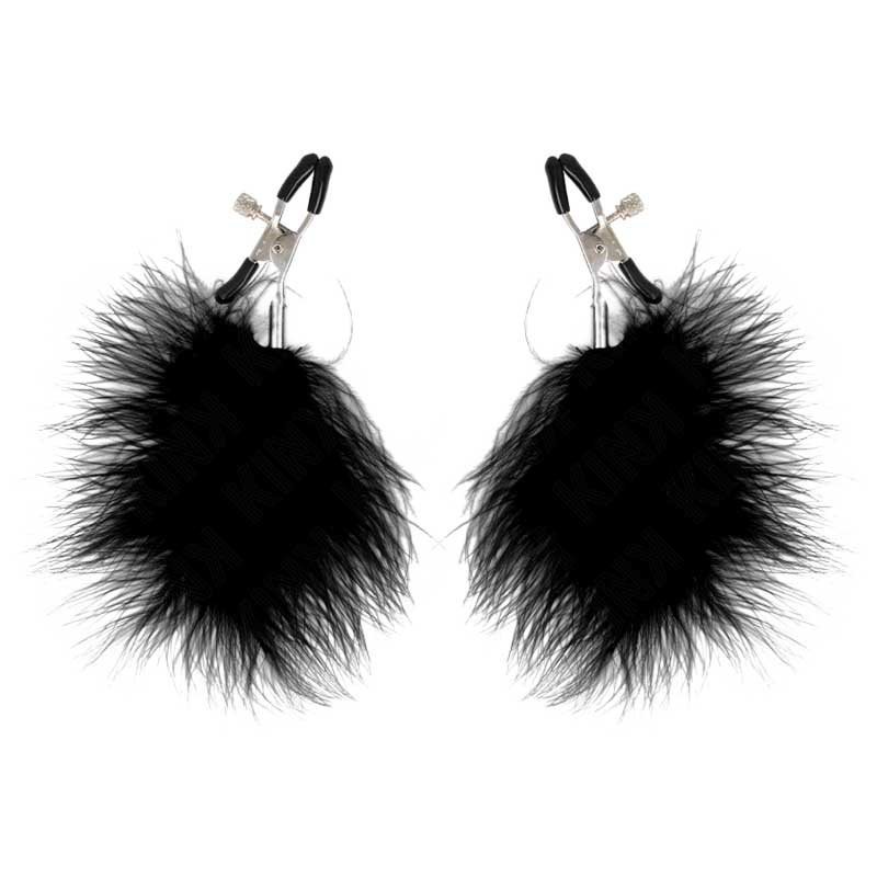 Pinzas Pezones Pluma Negra - Kink - Kits para BDSM