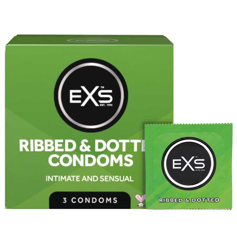 Ribbed Dotted 3 uds - EXS - Comprar preservativos o condones