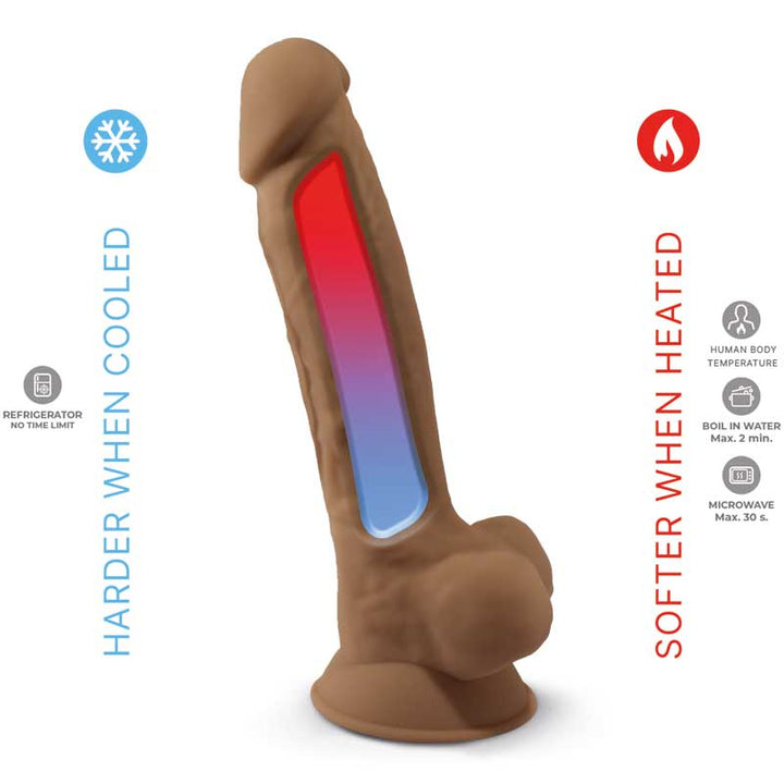 Dildo Dual Density Caramelo 17,5 cm - Silexd - Dildos o Consoladores (4)