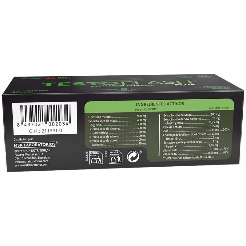 TestoFlash Plus Cereza 8 uds - MSR LABORATORIOS - Potenciadores sexuales (2)