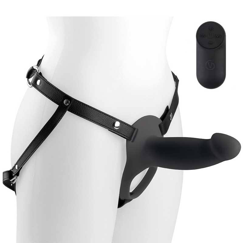 Arnés Hueco Vibrador H4 Talla L Negro - Virgite - Arneses con pene o dildo Strap-On