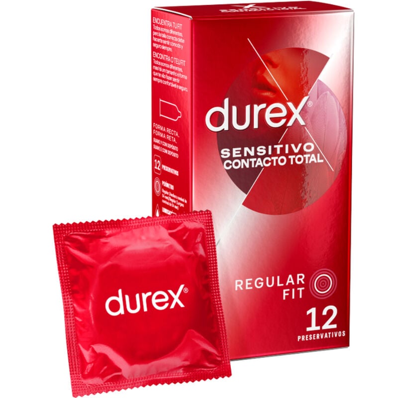  . Durex Condón ultra fino y extra-lubriado de Durex, para relaciones más plancenteras. Preservativos sensitivos para relaciones más placenteras e intensas. Sensitivo Contacto Total 12 uds . 